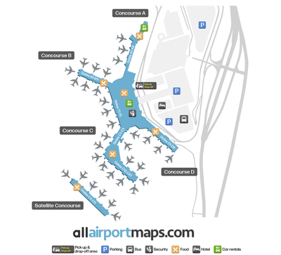 纳什维尔国际机场 map