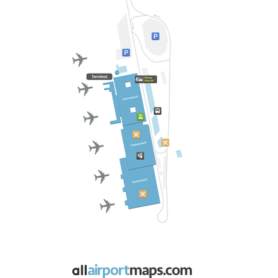 科孚国际机场 map
