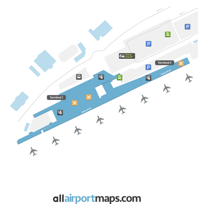 布鲁塞尔南夏勒罗瓦机场 map