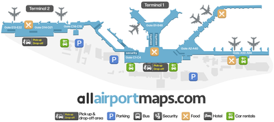 Mapa del Aeropuerto Aeropuerto de Fráncfort - Diseño del Terminal FRA