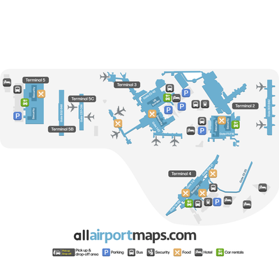 Mapa del Aeropuerto Aeropuerto de Heathrow - Diseño del Terminal LHR