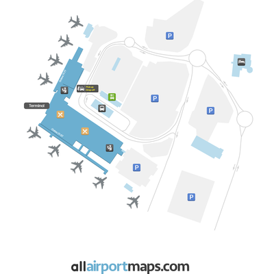 南特大西洋机场 map