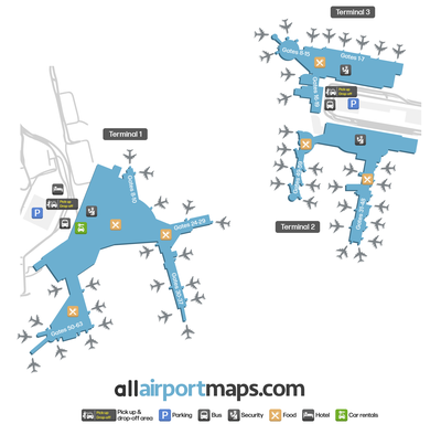 金斯福德·史密斯国际机场 map