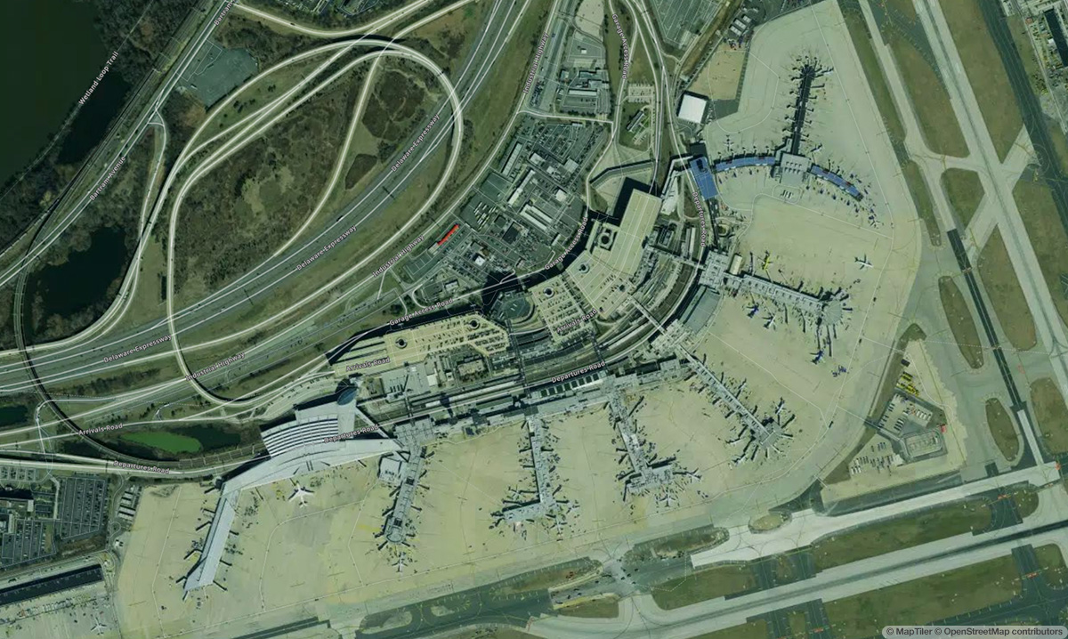 フィラデルフィア国際空港空港衛星ビュー - PHL航空マップ＆ターミナル概要