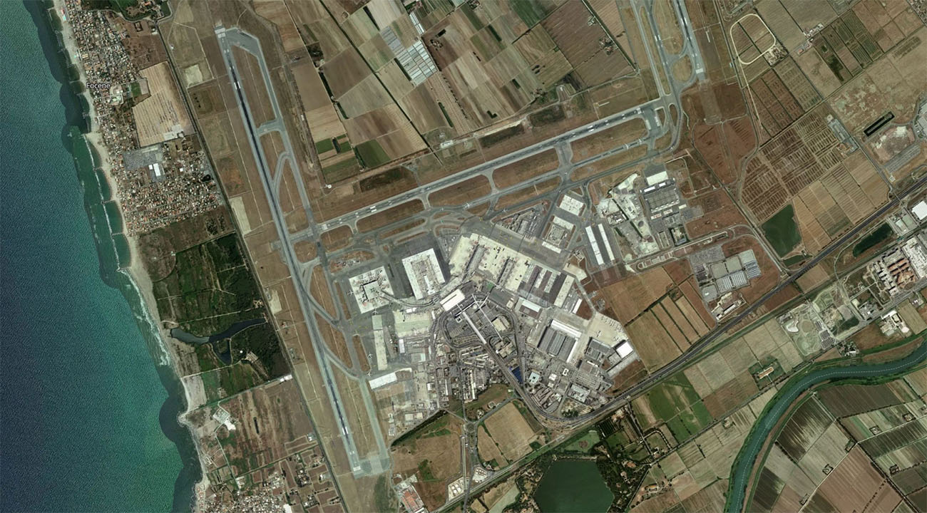 Fiumicino Airport Airport Satellite View - FCO Aerial Map & Terminal Overview