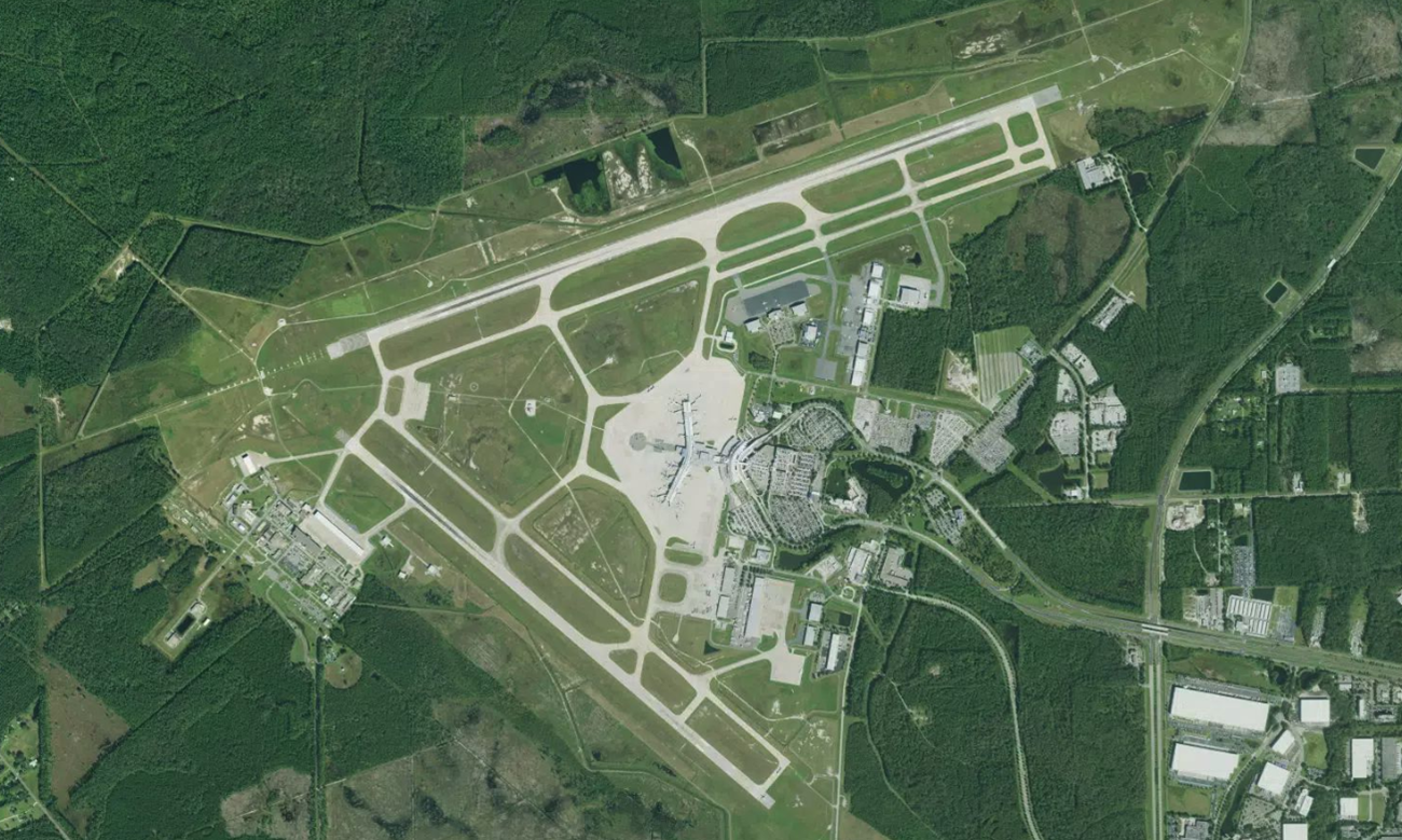 杰克逊维尔国际机场机场卫星视图 - JAX航空地图和候机楼概览