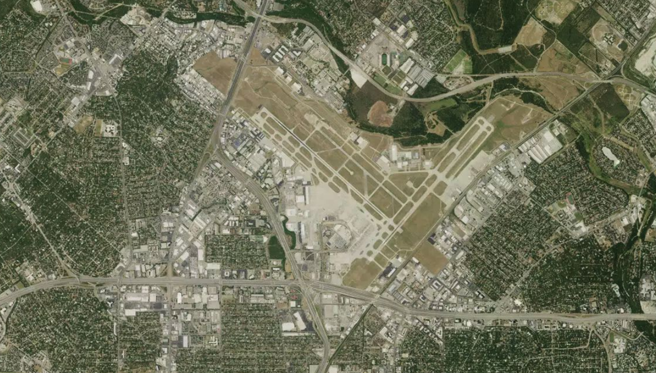 圣安东尼奥国际机场机场卫星视图 - SAT航空地图和候机楼概览