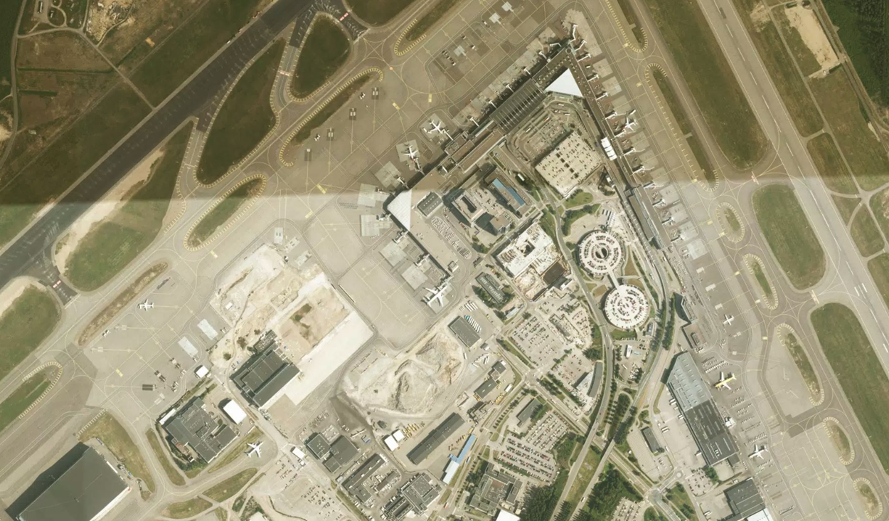 赫尔辛基机场机场卫星视图 - HEL航空地图和候机楼概览