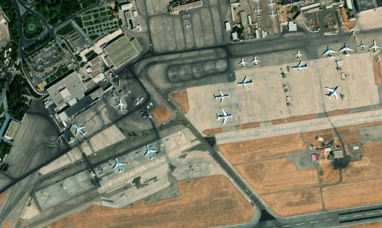 Vista Satelital del Aeropuerto Aeropuerto Internacional Islam Karimov de Taskent - Mapa Aéreo TAS y Vista General del Terminal
