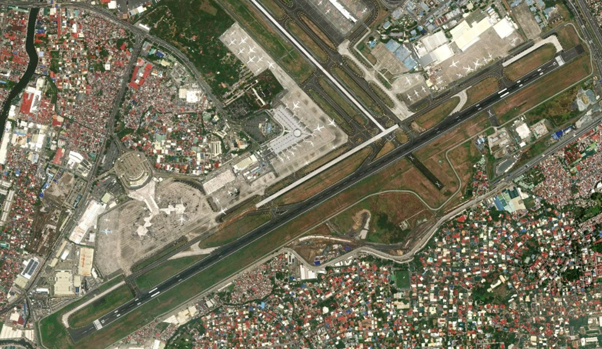 尼诺伊·阿基诺国际机场机场卫星视图 - MNL航空地图和候机楼概览