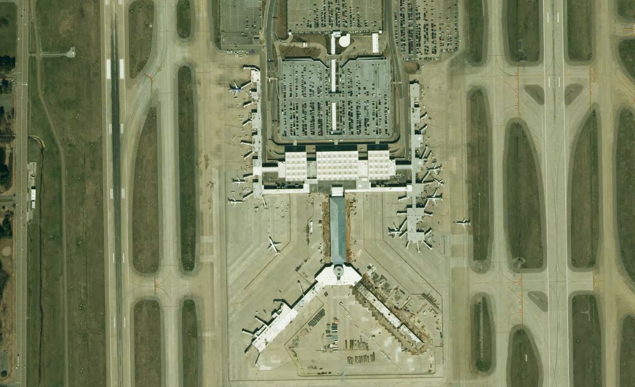孟菲斯国际机场机场卫星视图 - MEM航空地图和候机楼概览