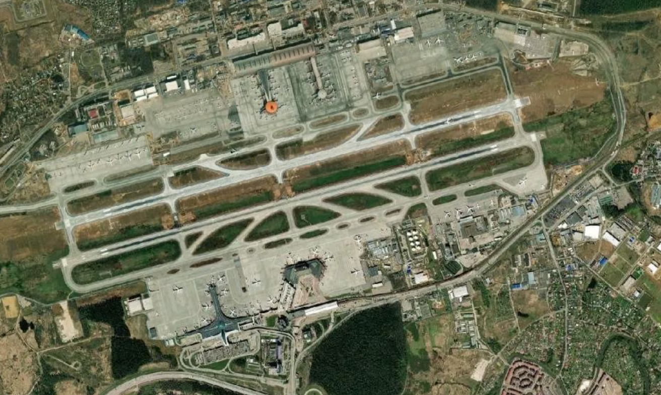 谢列梅捷沃国际机场机场卫星视图 - SVO航空地图和候机楼概览