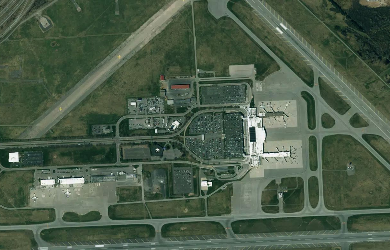 锡拉丘兹汉考克国际机场机场卫星视图 - SYR航空地图和候机楼概览