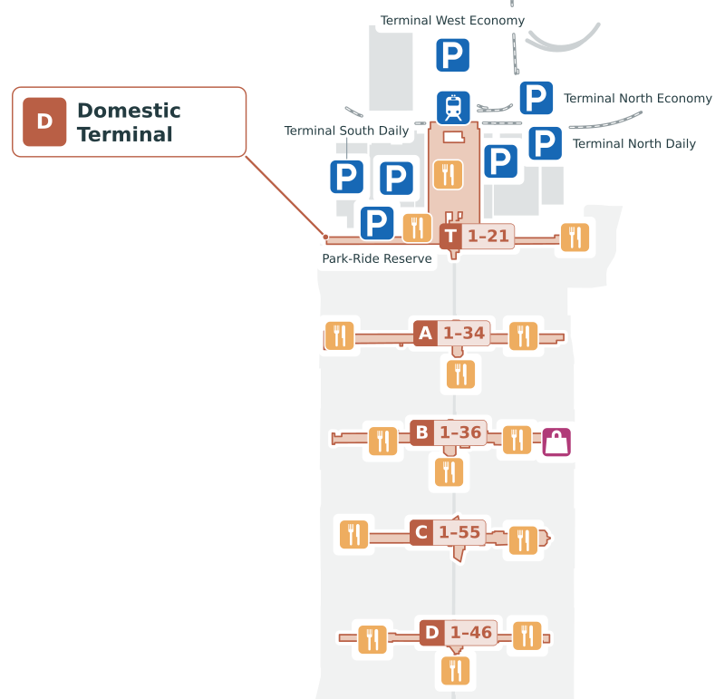 ATL Terminal d Map - Floor Plan & Gate Layout