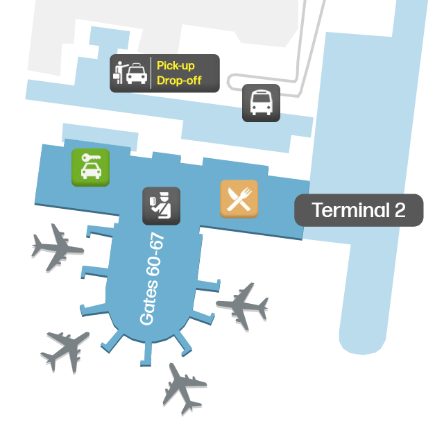 Mapa terminalu AYT 2 - plan piętra i układ bramek