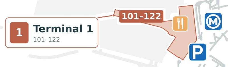 DEL Terminal 1 Map - Floor Plan & Gate Layout