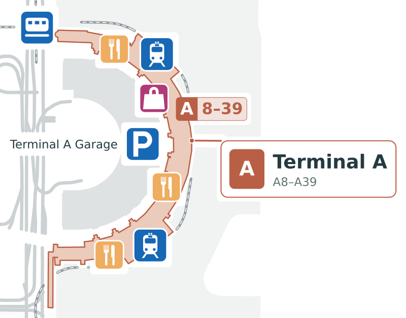 DFW Terminal a Map - Floor Plan & Gate Layout