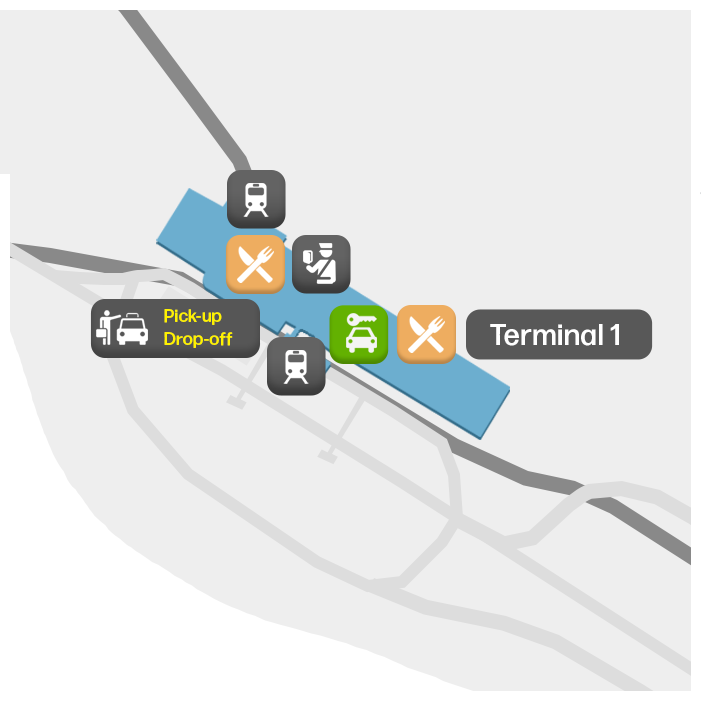 Mapa de Terminal 1 DXB - Plano de Planta y Diseño de Puertas