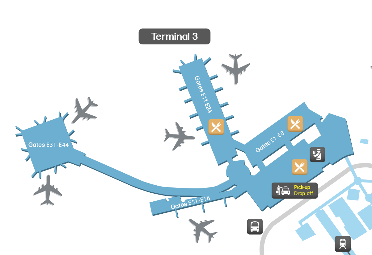 FCO Terminal 3 Map - Floor Plan & Gate Layout