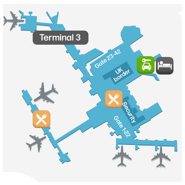 LHR Terminal 3 Karta - Planlösning & Gatelayout