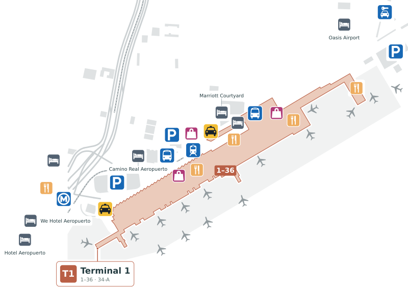 MEX Terminal t1 Map - Floor Plan & Gate Layout