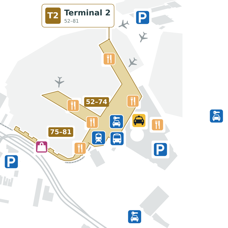 MEX Terminal t2 Map - Floor Plan & Gate Layout