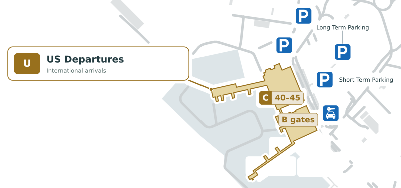 NAS Terminal u Map - Floor Plan & Gate Layout