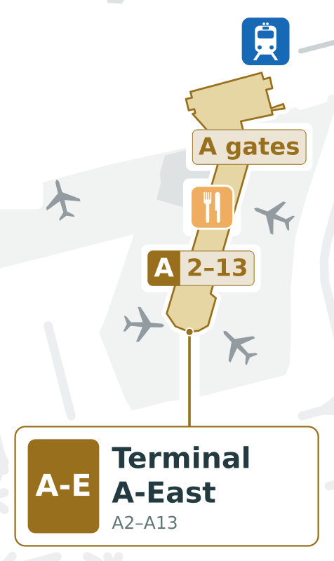 PHL Terminal ae Map - Floor Plan & Gate Layout