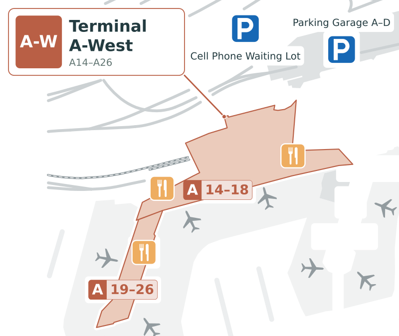 PHL Terminal aw Map - Floor Plan & Gate Layout